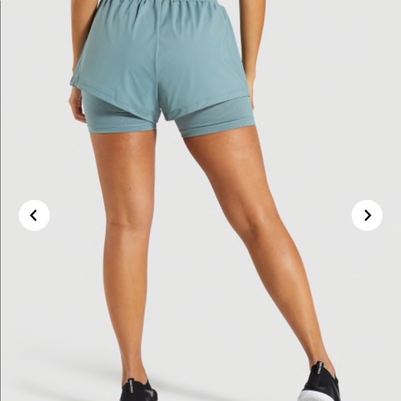 Gymshark lustre 2in 1 turquoise running short - Picture 3 of 8